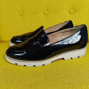 Vionic Kensley Slip On Loafer Black  Lug Sole Arch Support Comfy Women's Size 9